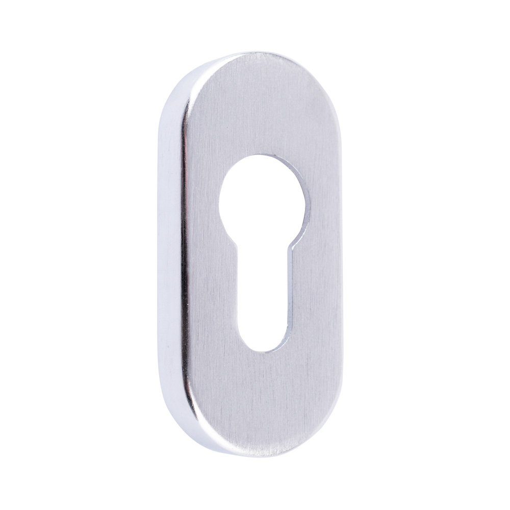 Oval Euro Escutcheon 70mm x 32mm x 10mm (Set of 2) - Satin Chrome